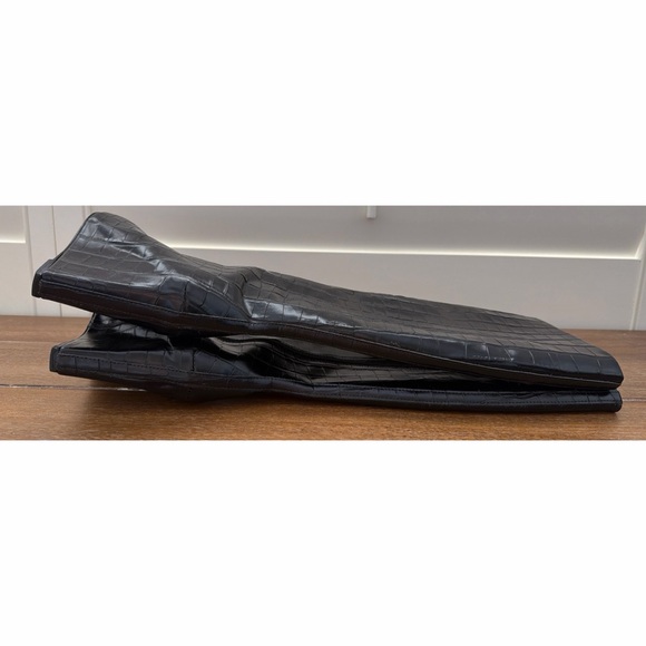 SCHUTZ Asya Up Croc-Embossed Wedge Boots Black | 6B - Picture 8 of 16